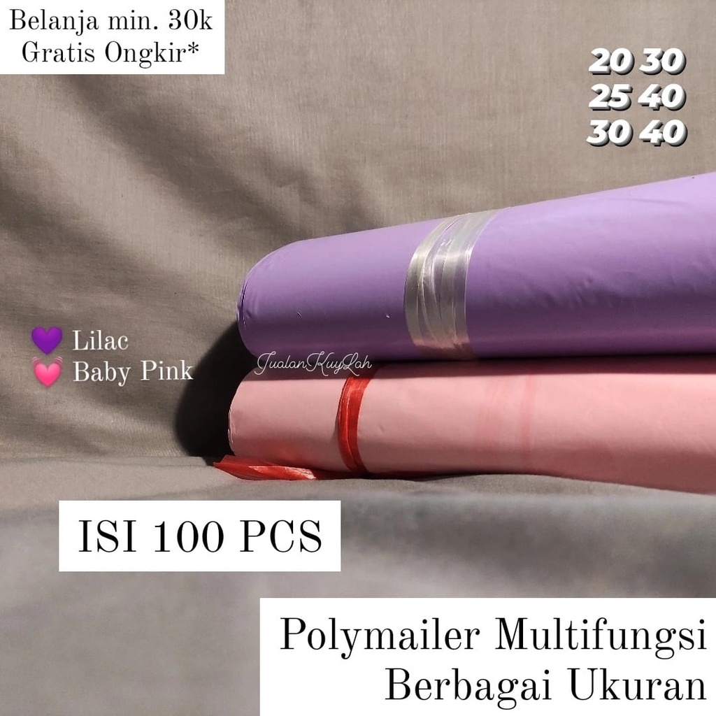 

Plastik Packing [Polymailer Murah] PLASTIK PACKING TERMURAH 100 LEMBAR PINK UNGU POLYMAILER Isi 100