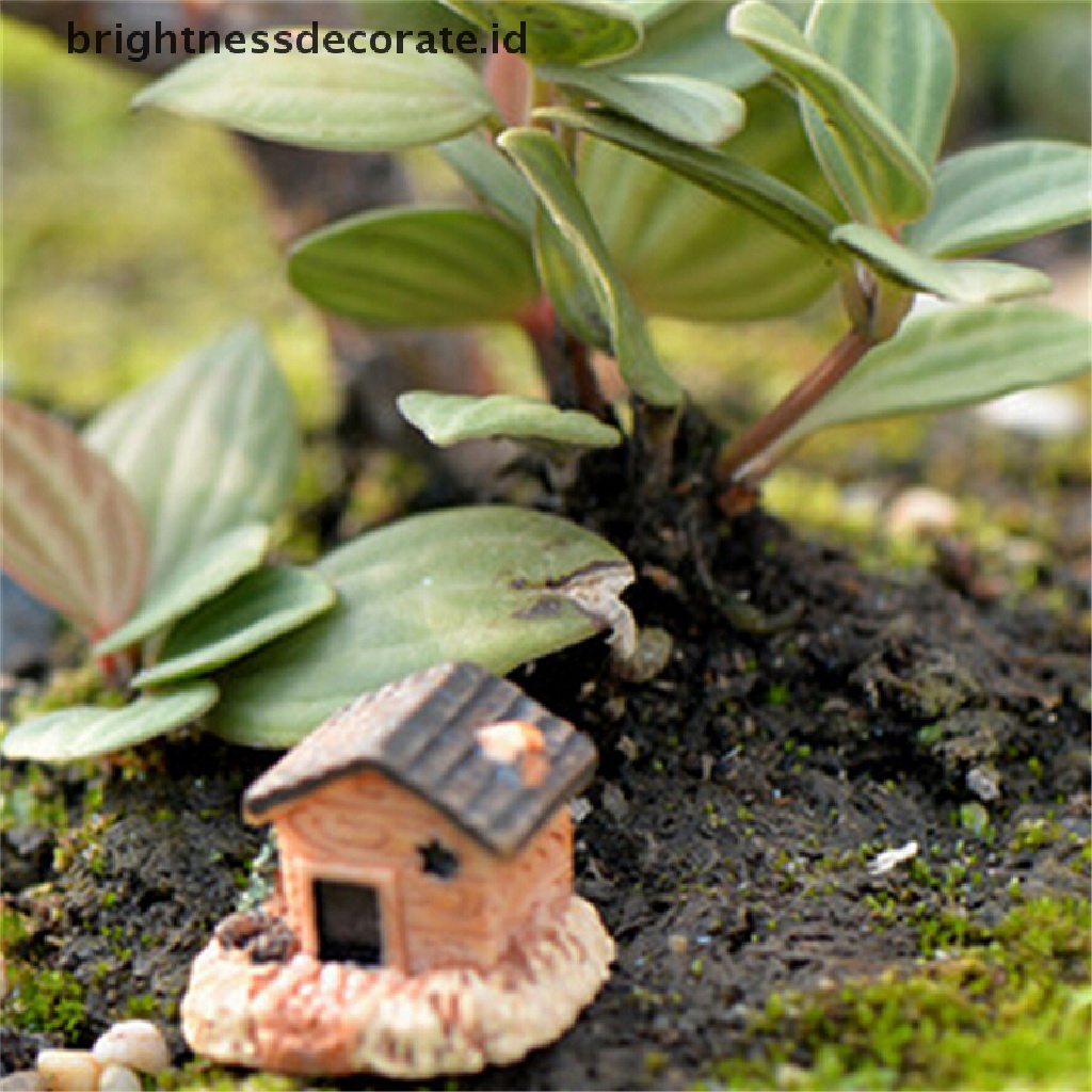 [birth] 3Pcs Micro Landscape Decoration Small Houses Handicraft Gift Garden Ornaments [ID]