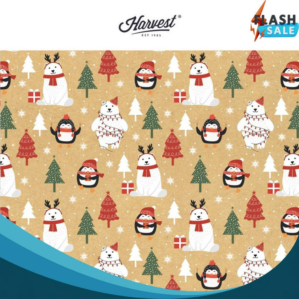 

READY STOCK Kertas Kado Natal Harvest Wrapping Paper Xmas Shining PingBear