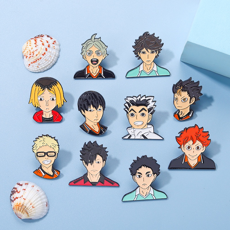 Bros Pin Desain Anime Junior Volleyball Player Untuk Aksesoris Pakaian