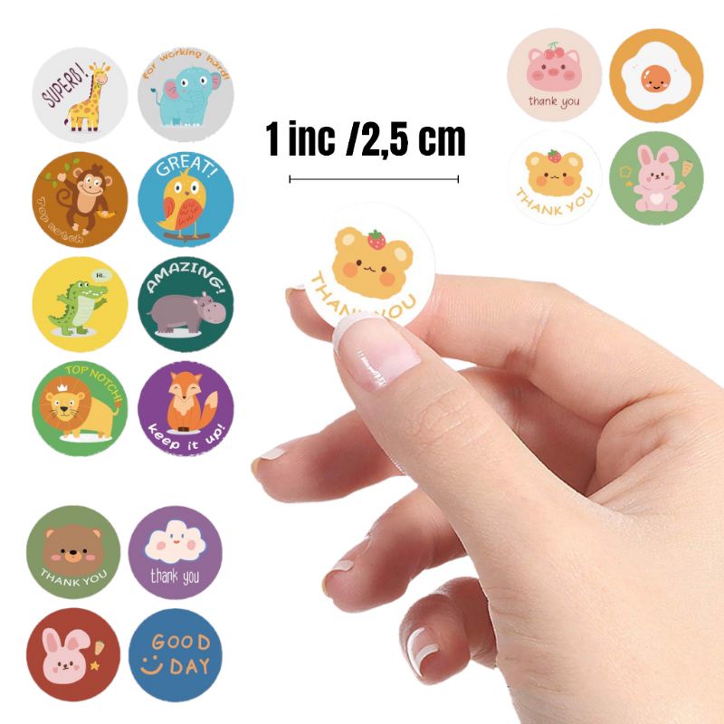 

Stiker label bulat karakter hewan binatang lucu aestetik murah sticker thank you Tumblr motivasi