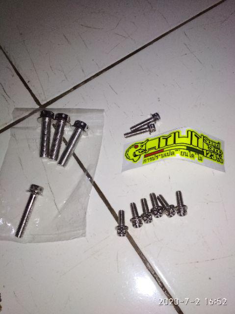 Baut Probolt Silver Chorome 6x25 Drat 10 Panjang 2,5cm