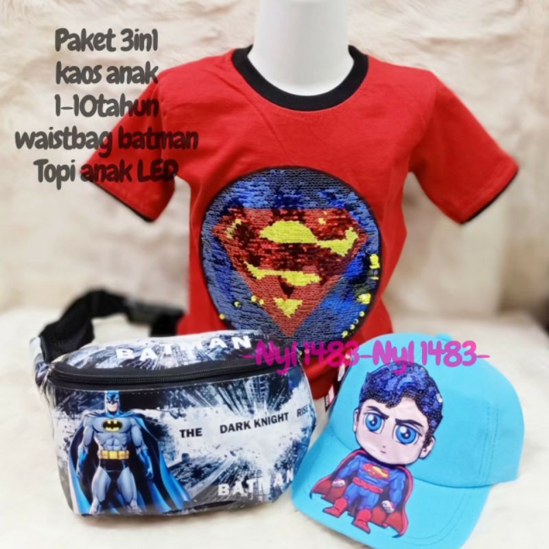 PAKET HEMAT KAOS USAP ANAK 3IN1 1-10THUN SIZE M,L,XL,XXL