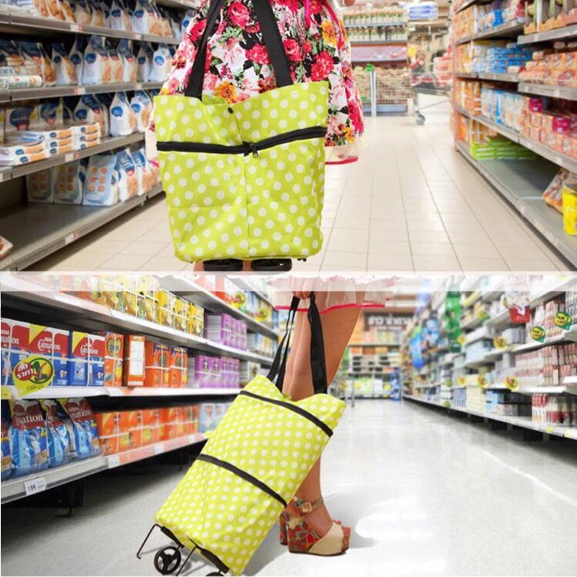 Trolley bag shopping bag polkadot
