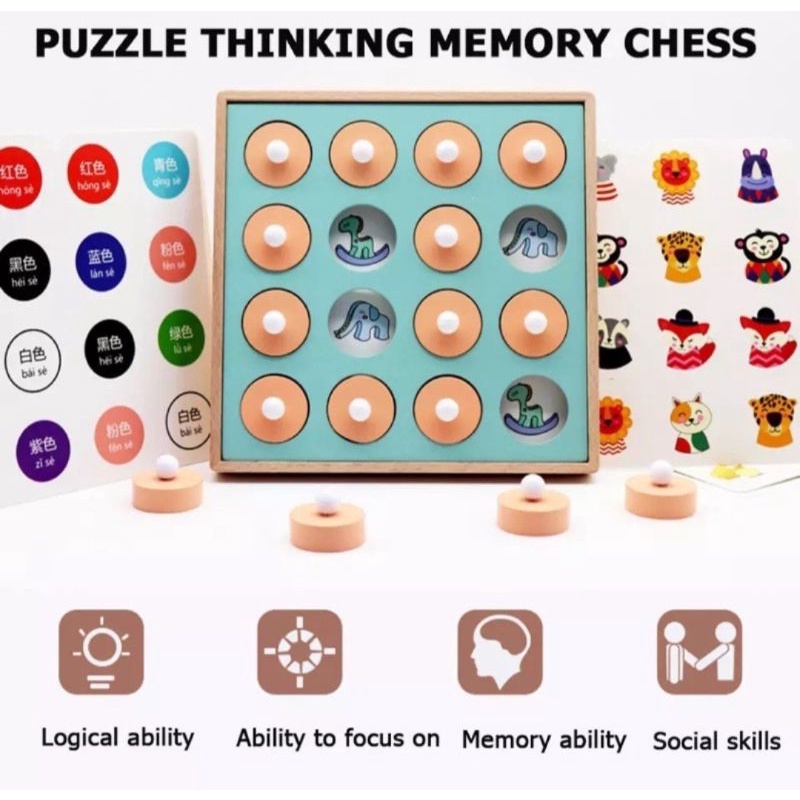 MEMORY GAME / Mainan Edukasi Memory Matching Game / Memory Game Thinking / Games Memory Chess Mainan Montessori