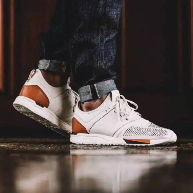 New Balance MRL 247 Luxe Pack Leather White Tan Premium Original Quality For Men