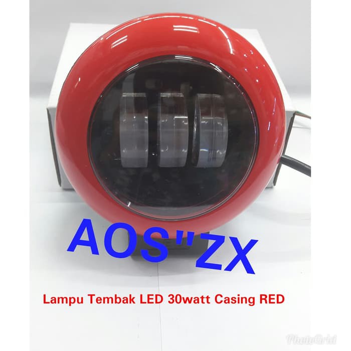 Lampu Tembak/Sorot LED 30 Watt BULAT 3 Flash 4D Casing RED