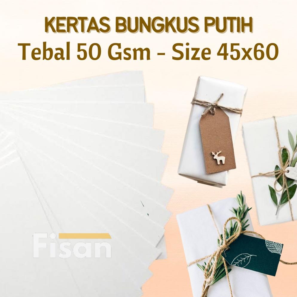 

100 Lembar Kertas Bungkus Putih 45X60