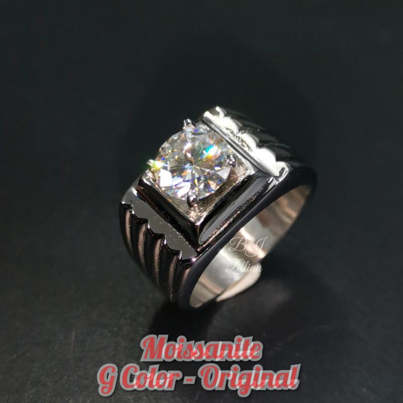 Cincin Permata Moissanite ring Titanium Asli - Original