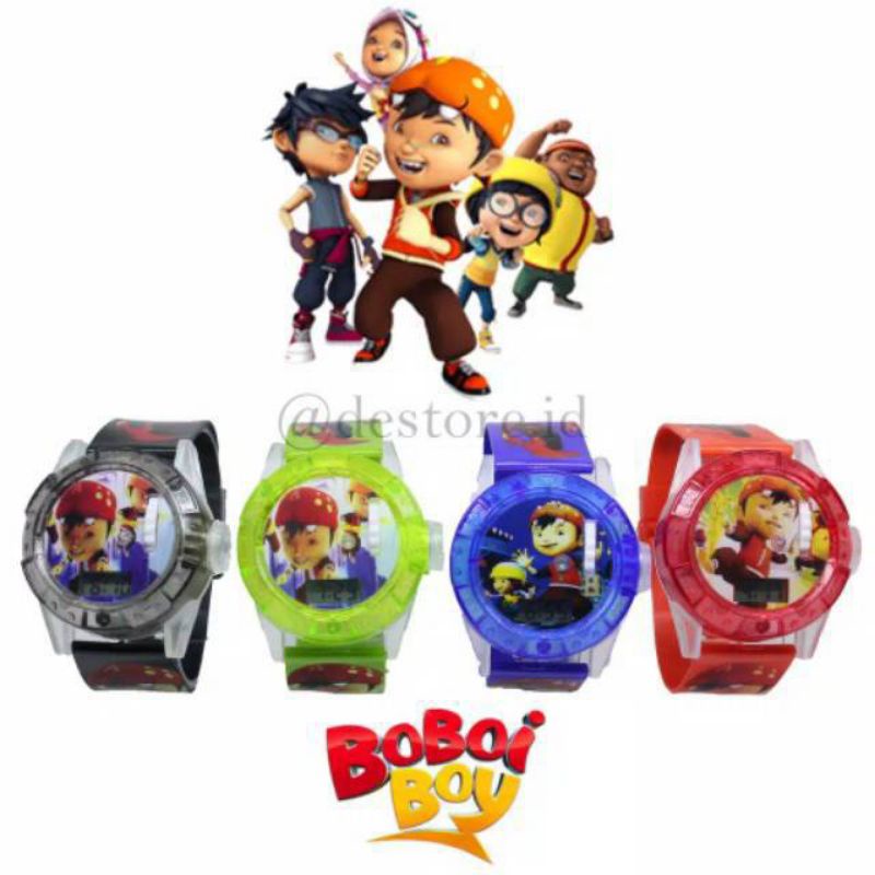 (Grosir)Jam Tangan Wanita Anak&quot; Laser Boiboiboy Melody Musik Digital Strap Rubber/Karet(Terima Cod)