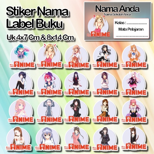 

Stiker wanita Anime gadis cute kartun lucu Karakter Lucu Custom Lebel Nama cromo murah 20 Varian berbeda Sticker Pelajaran Mapel buku anak sekolah No 6