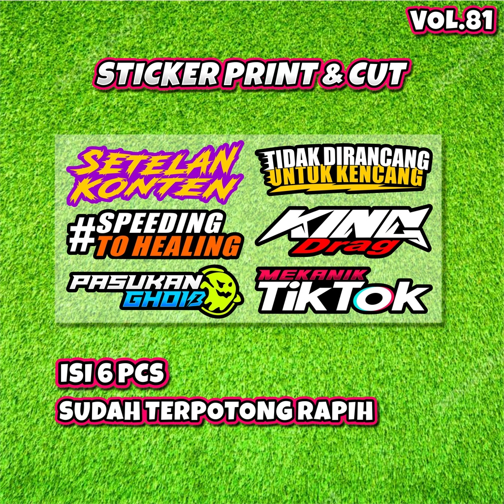 Sticker Racing Vinyl Pack Print &amp; Cut Stiker Motor VIRAL