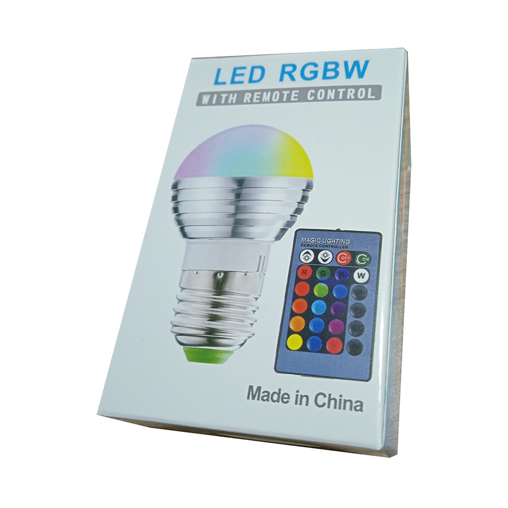 Lampu Bohlam LED RGB 3W 16 Warna dengan Remote Control E27 - 2835