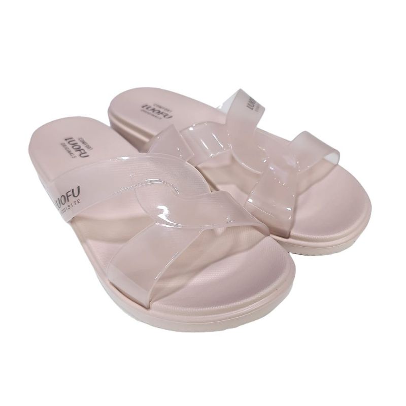 SANDAL WANITA JELLY SELOP IMPORT LUOFU ORIGINAL SENDAL NYAMAN EMPUK