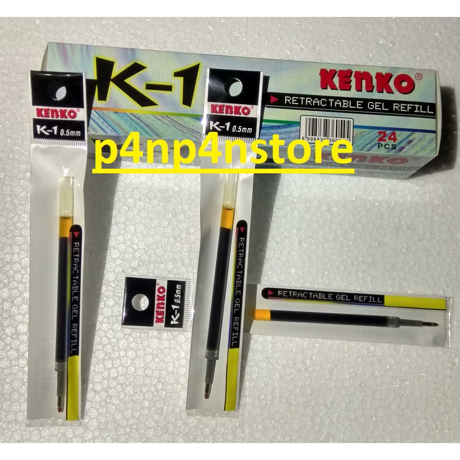 

[ 1 BOX ] Refill Gel Pen K-1 KENKO / Retractable Gel 0,5mm