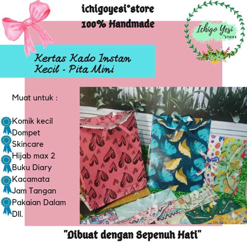 

Kertas Kado Instan Kecil Bungkus Kado Instan Kecil - Model Pita Mini