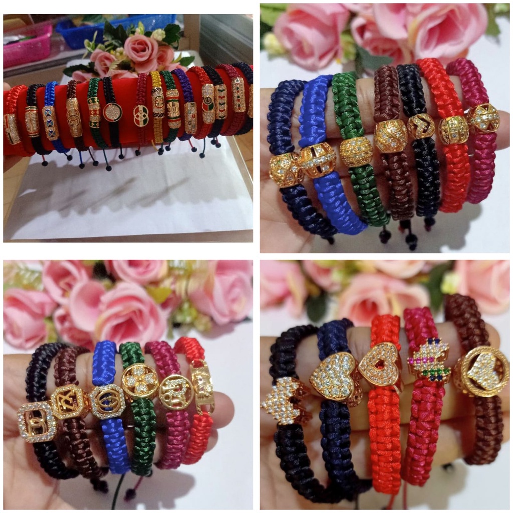 Tali Gelang Macrame Liontin Xuping - Gelang Anyam Tali Liontin Xuping - Macrame Bracelet - Liontin X