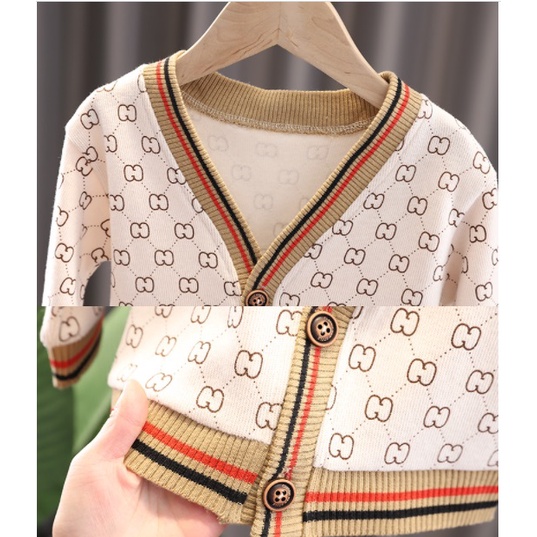 setelan anak laki laki kemeja celana cardigan 3pcs fashion korea import grosir baju anak cowo GUCI PITA PREMIUM