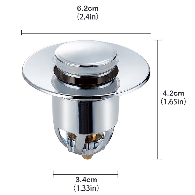 Kitchen &amp; Bathroom Universal ABS Brass Pop-Up Bounce Core Basin Drain Filter for Standard Drains