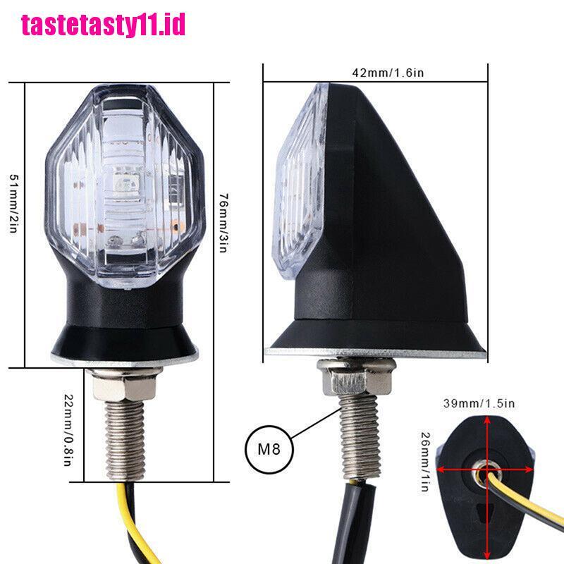 2 Pcs Lampu Sein 1 Led Universal Warna Amber Untuk Motor