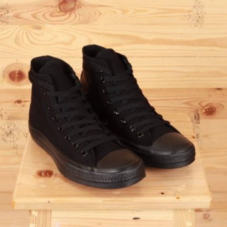 Sepatu Convers High Full Black Sepatu Hitam Polos Sneaker Pria Wanita Sepatu Sekolah smp sma