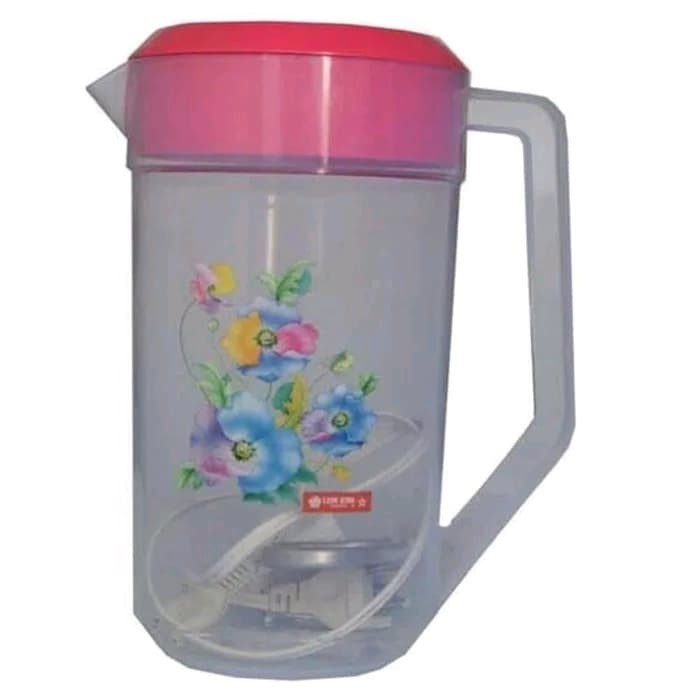 LION STAR Teko Listrik / Teko Air Minum (Elemen) (Bisa Masak Air Panas) K-3 Water Jug 2.1 L (Printed) / Pitcher / Kendi Air-4