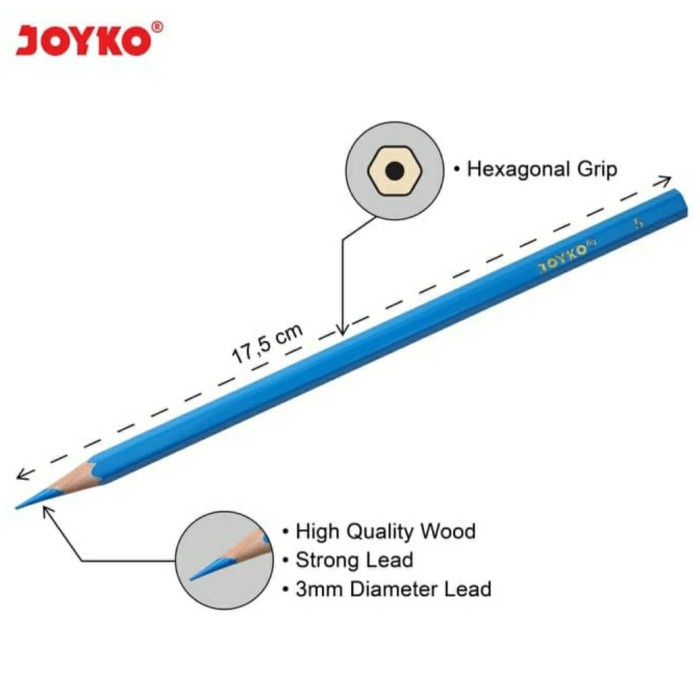 

WARNAPENSIL- PENSIL WARNA JOYKO 12 WARNA PANJANG -PENSIL WARNA