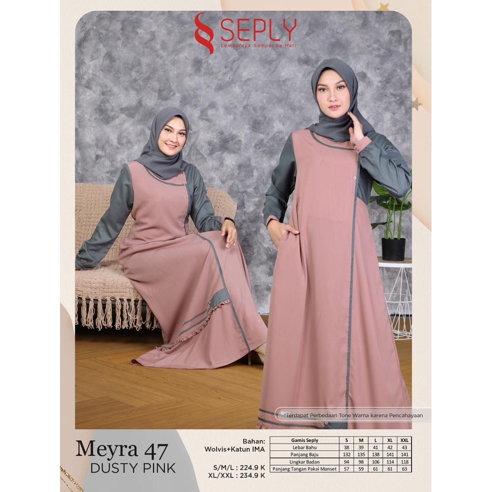 MEYRA 47 ELMOOD BAHAN : WOLVIS + KATUN IMA S/M/L : 224.900 XL/XXL : 234.900 MEYRA 47 DUSTY PINK BAHA