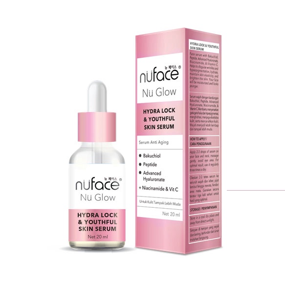 Nuface Nu Glow Serum Anti Aging Hydra Lock &amp; Youthfull Skin Serum 20 ml BPOM