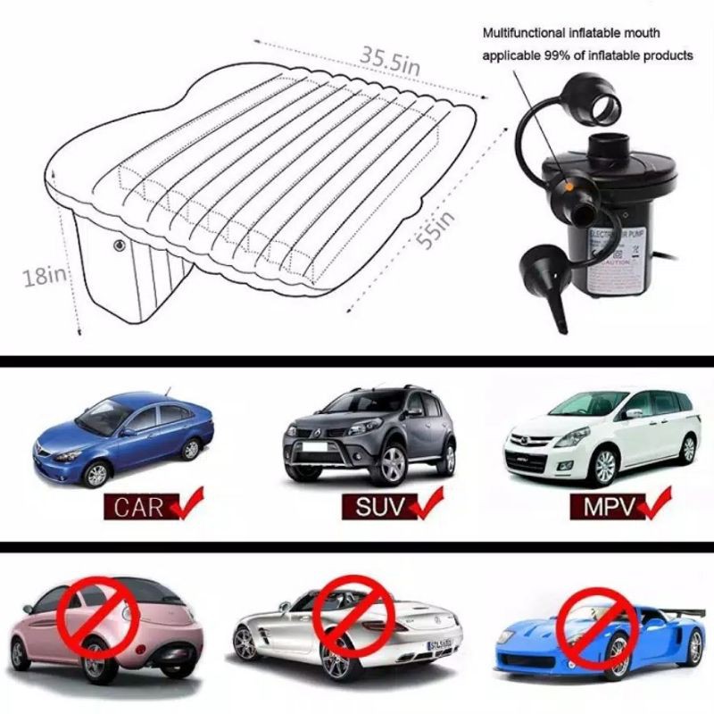 Kasur Mobil Angin Pompa + Bantal Matras Kasur Angin Mobil