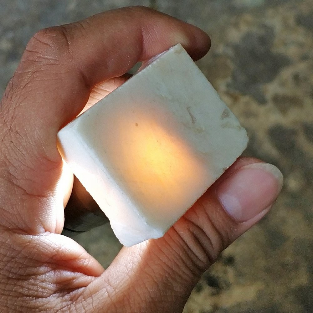 NATURAL BAHAN BATU AKIK WHITE CALCITE - NATURAL MANIH GAJAH