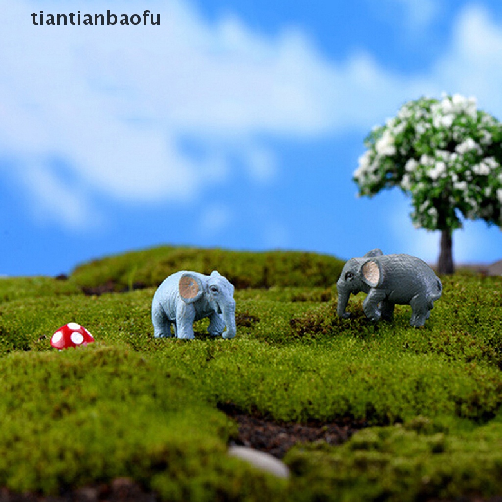 2 Pcs Miniatur Gajah Untuk Dekorasi Rumah Boneka