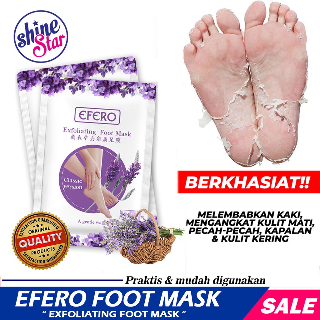 SHINE STAR - [ COD ] EFERO Mask Foot Masker Kaki / Perawatan Kaki Tumit Kering Pecah2 dan Mengelupas Kulit Mati