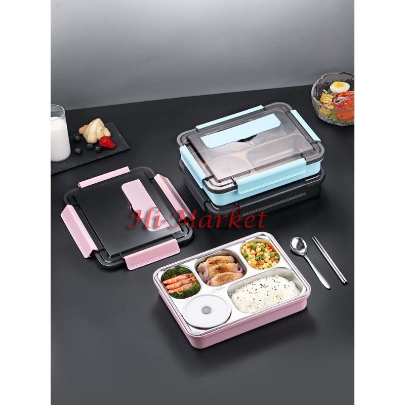 BEKAL MAKAN STAINLESS/TAHAN PANAS BENTO LUNCH BOX/ KOTAK MAKAN TERSEDIA 4SEKAT &amp; 5SEKAT DAN TAS BEKEL