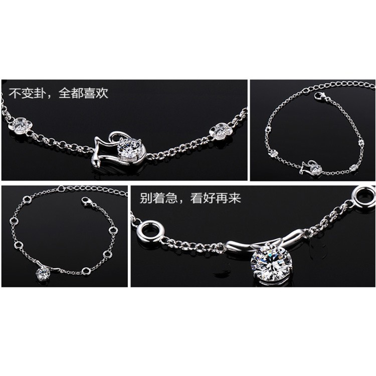 925 Perak Gelang Wanita Retro Ganda Belas Rasi Fashion Ornamen