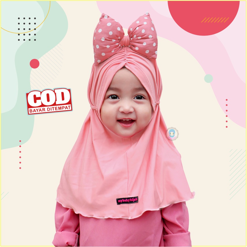 COD Kerudung Hijab Jilbab Bayi Perempuan Anak Baru Lahir Newborn Lucu Model Pita Mybabyhijab