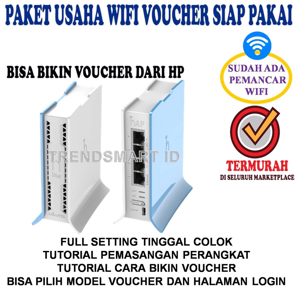 Mikrotik RB941-2ND-TC Paket Alat Usaha Wifi Voucheran