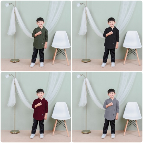 Qomishu Kurta Kaos Anak - Kaos Anak Cowok - Koko Kaos Anak - Kaos Polos Anak Cowok - Kaos Anak Laki 