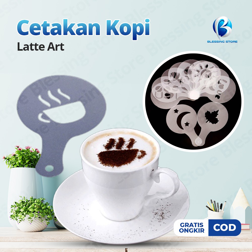 Peralatan Kopi Cafe Busa Foam Paket 16 Pcs Cetakan Kopi Art Kopi Latte Art Dekorasi Kopi