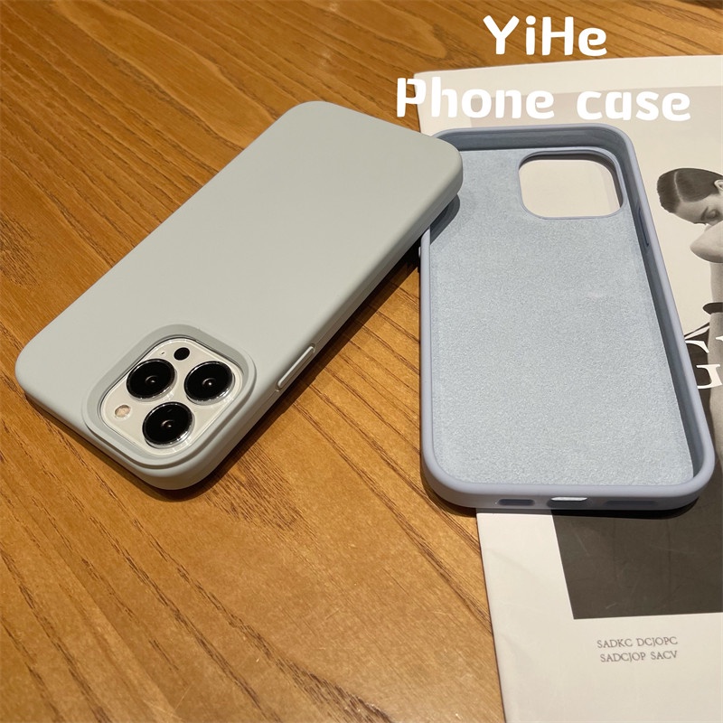 Casing Soft Case Silikon Warna Biru Langit Untuk iPhone 14 13 12 11 Pro X XR XS Max 7 8 Plus