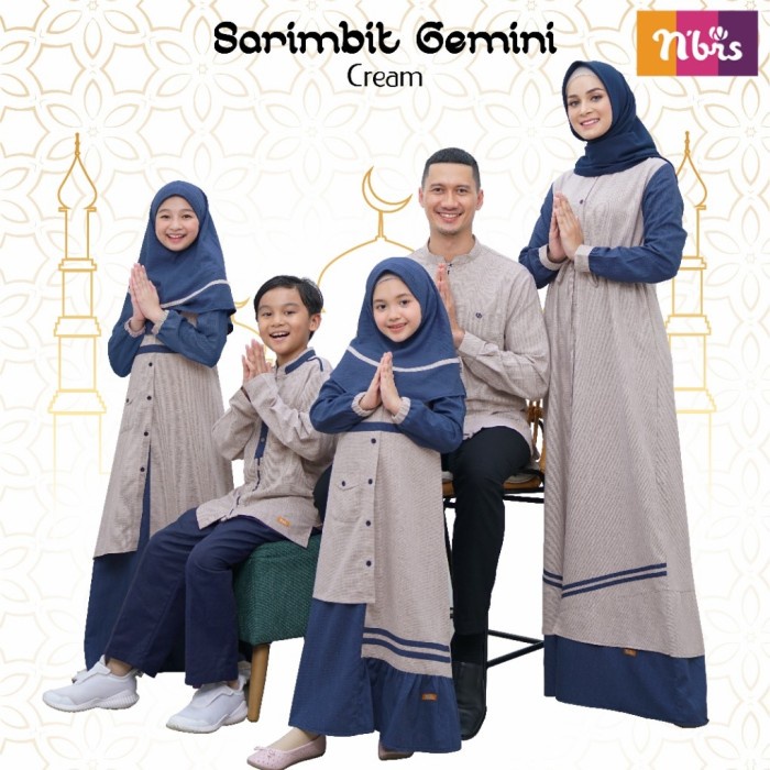PREMIUM SARIMBIT NIBRAS GEMINI- CREAM- SARIMBIT KELUARGA - 2021 - IBU XS/S/M/L/XL