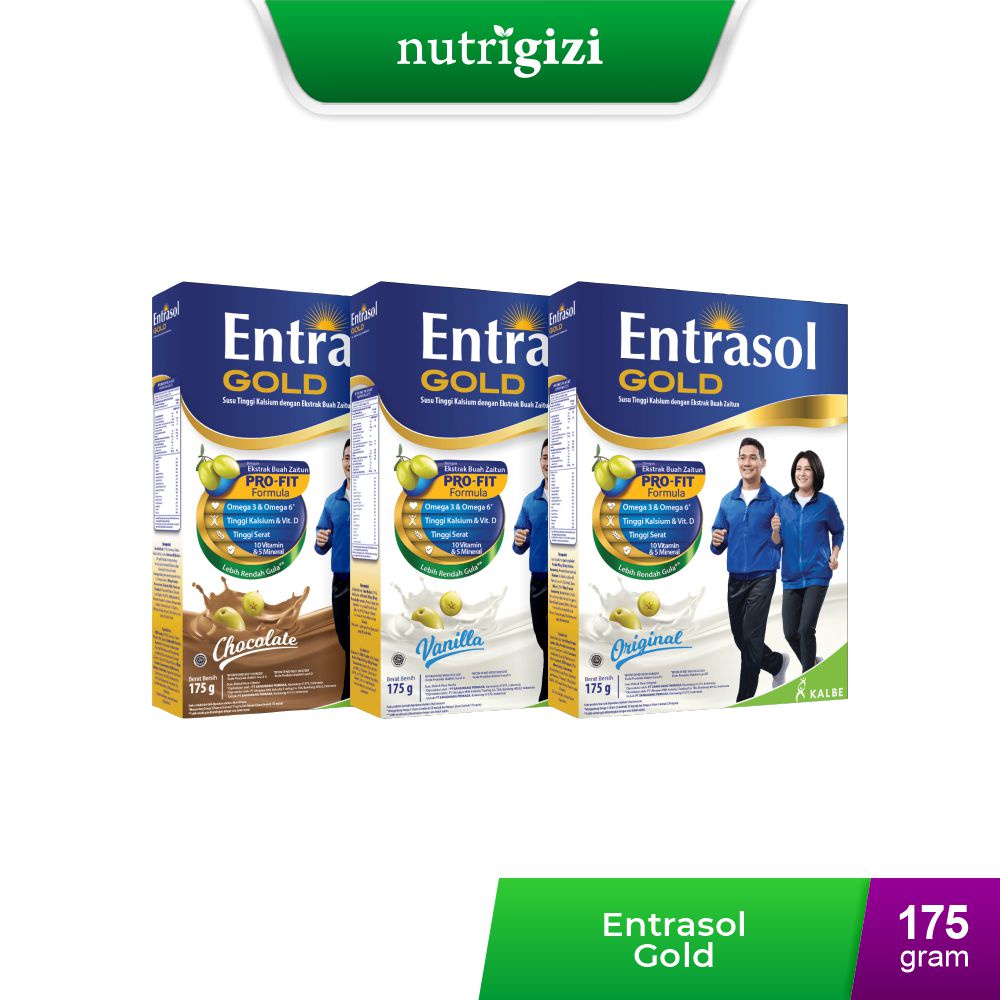 

Nutrigizi | Entrasol Gold 170 gram Kemasan Baru Ekstrak Zaitun Susu Lansia Orang Tua Tinggi Kalsium Cegah Ostheoporosist