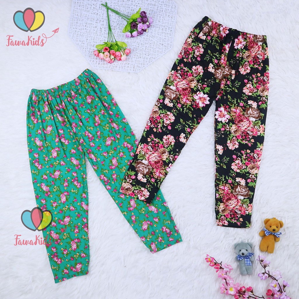 (Motif) Legging Aldys uk 9-10 Tahun / Leging Anak Perempuan Grosir Celana Panjang Cewek Batik Bunga