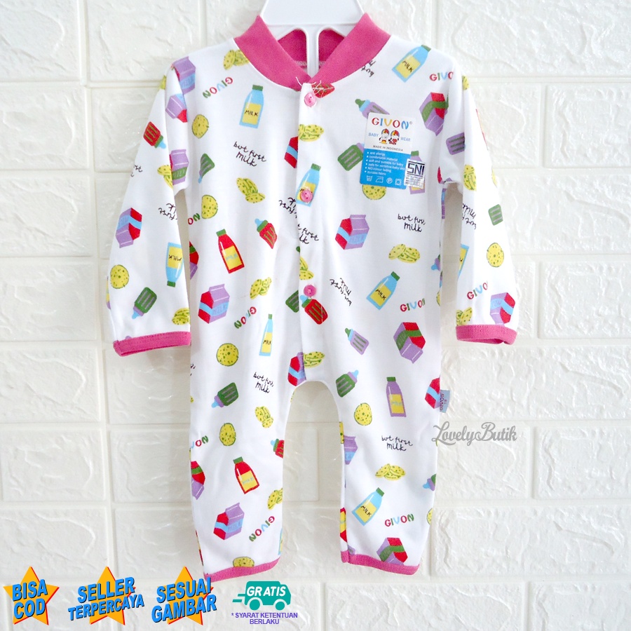 Jumper Kaos Bayi New Born Baju Baby Cewek Cowok Lengan Panjang Kancing 0 sampai 3 Bulan Bahan Katun Halus Premium - Lovelybutik