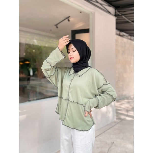 BLOUSE TERBALIK BAJU VIRAL ATASAN JUMBO KEBALIK KEMEJA JAHIT OBRAS DILUAR OVERSIZED BIGSIZE XXL