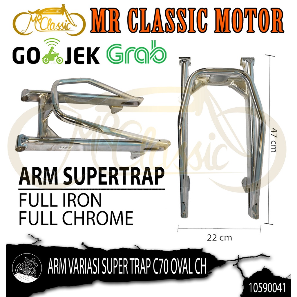 Swing Arm Lengan Ayun Custom Variasi Super Trap C70 Oval Chrome