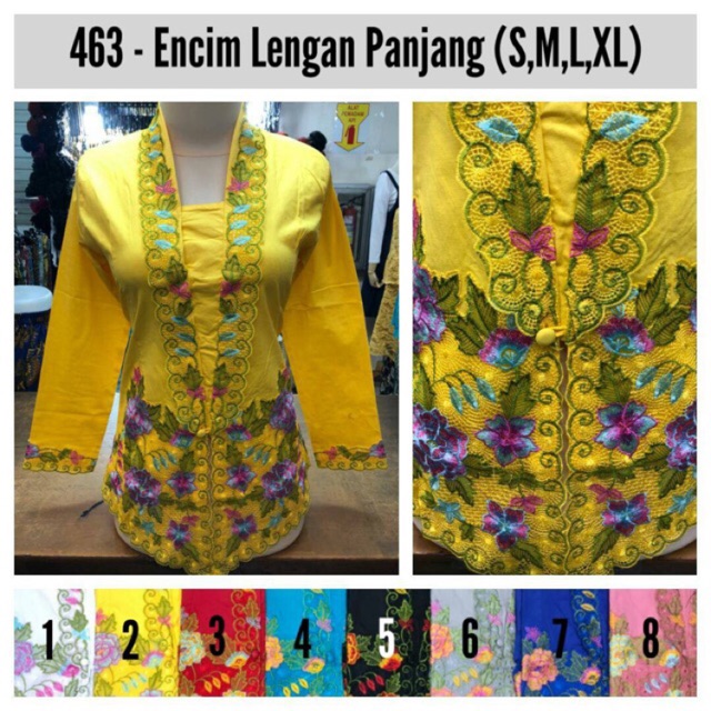 Kebaya Encim Lengan Panjang Bordir Modern Bali Murah Kebaya Encim Lengan Panjang Bordir Modern Bali Murah