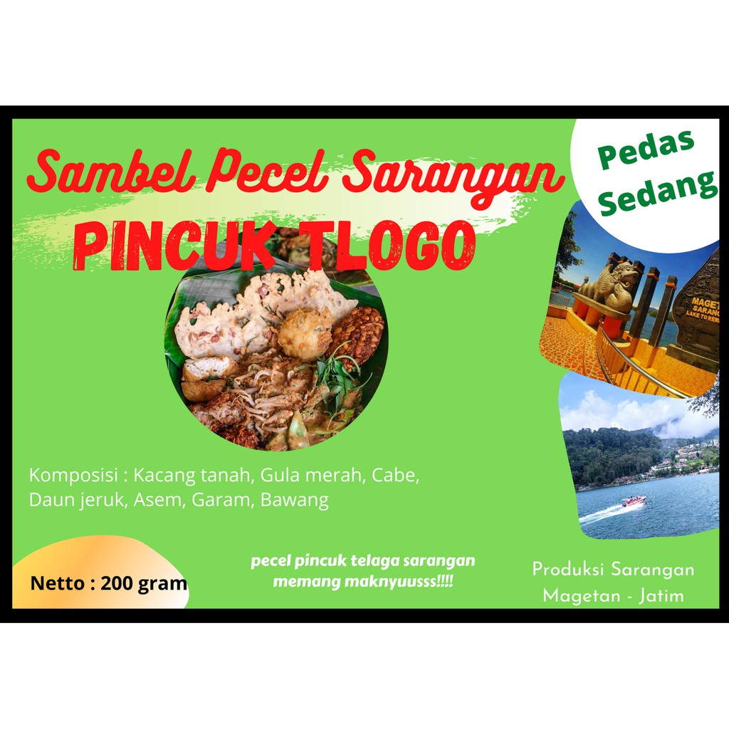 

[ 200 gr ] Sambel pecel khas Sarangan oleh-oleh magetan bumbu kacang pedas sedang enak mantap