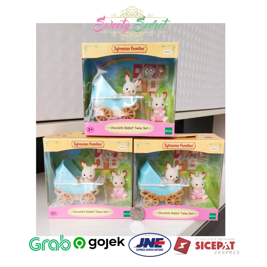 Mainan Anak Sylvanian Families Chocolate Rabbit Twins Set