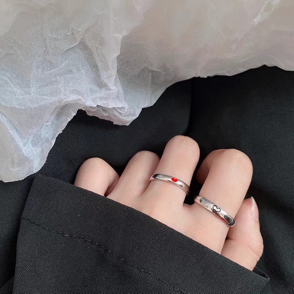 Cincin Pasangan Model Terbuka Dapat Disesuaikan Desain Matahari Bulan Untuk Hadiah Valentine